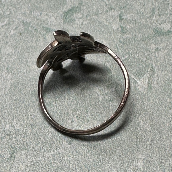 .925 sterling silver leaf wrap ring vines size 7 - Picture 3 of 6